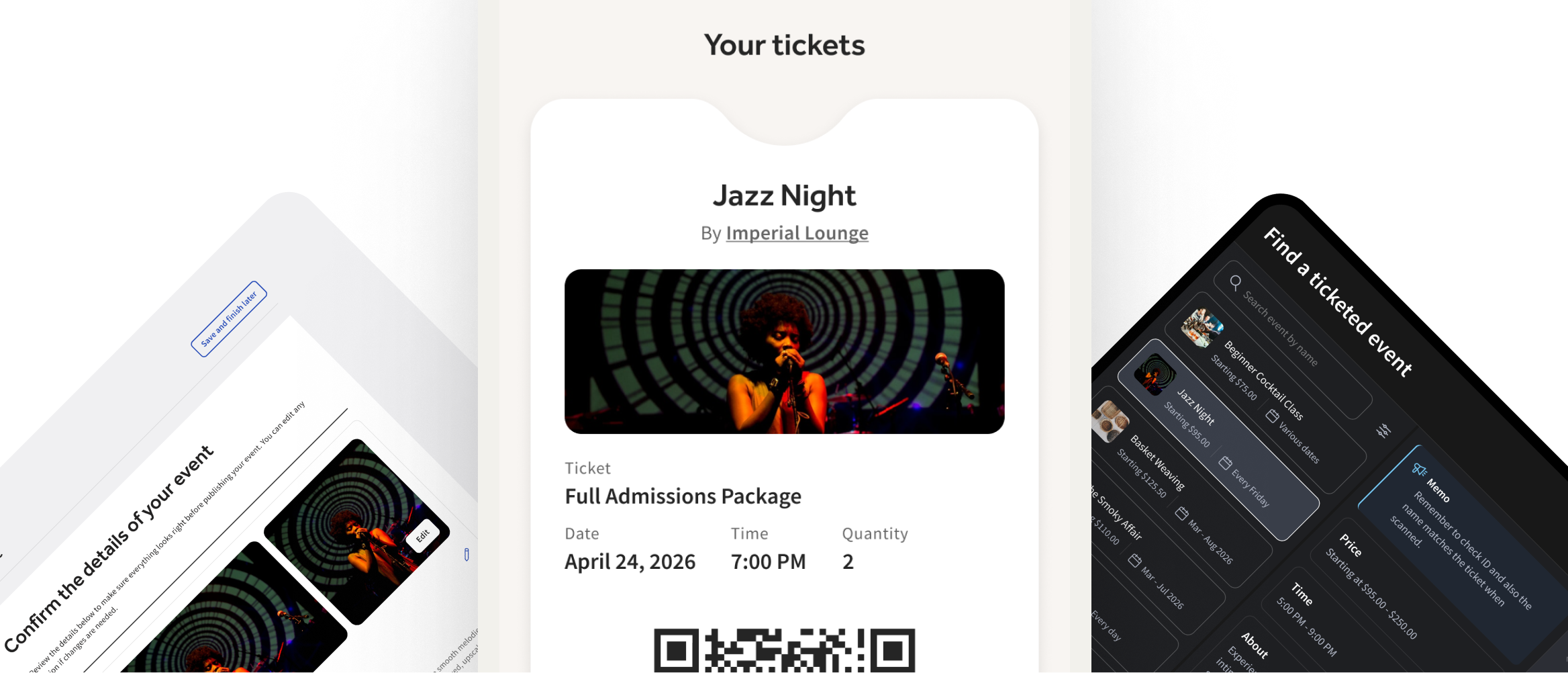 Ticketed events project - booking system UI